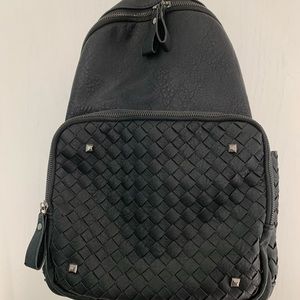 Madison West black vegan leather backpack